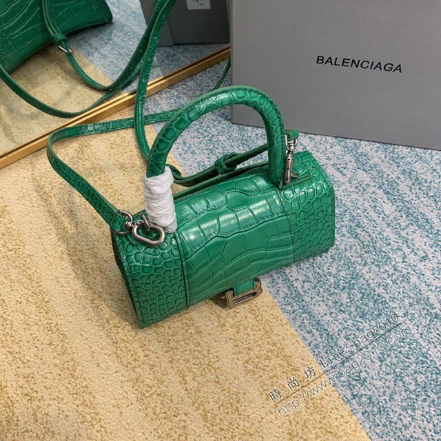 Balenciaga女包 巴黎世家Hourglass沙漏包 BG8896 鱷魚紋牛皮巴黎世家手提包  fyd1434